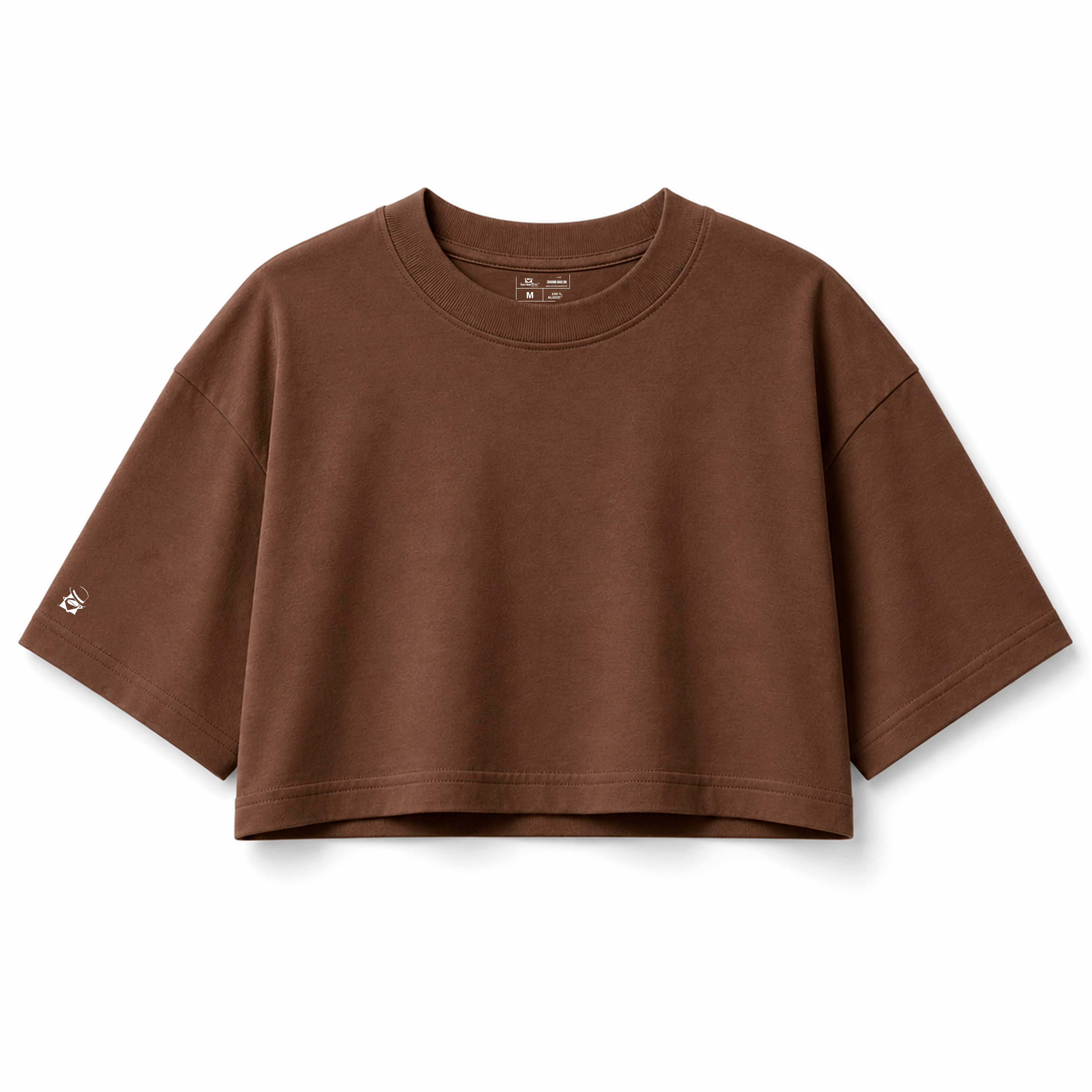 Cropped Oversized Básico Marrom