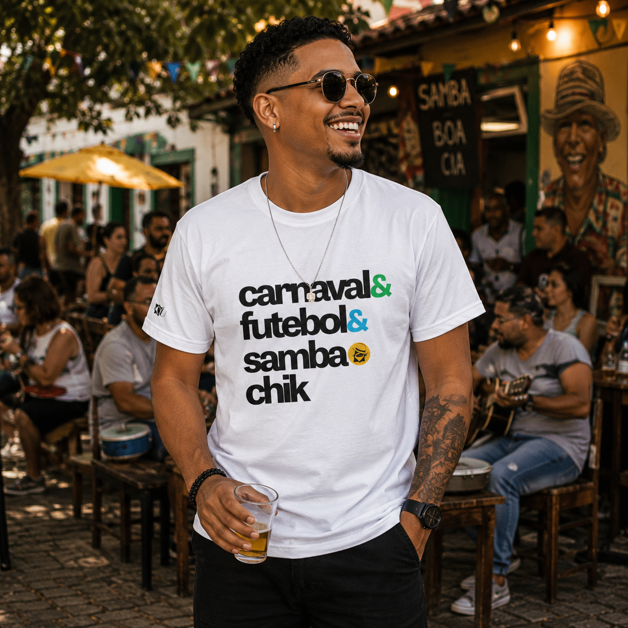 Camiseta Básica Carnaval Futebol Samba Chik