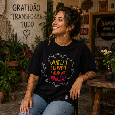 Camiseta Oversized  Gratidão