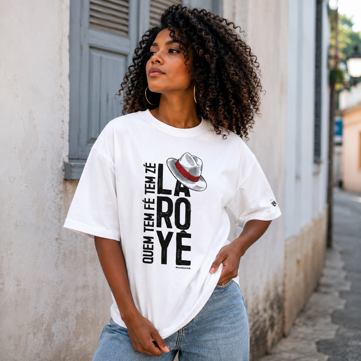 Camiseta Oversized  Quem Fé Tem Seu Zé