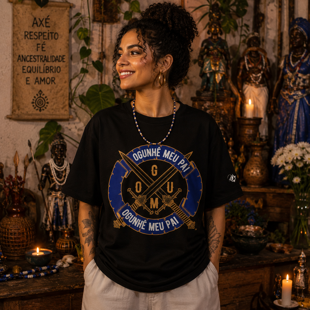Camiseta Oversized  Ogunhê Meu Pai
