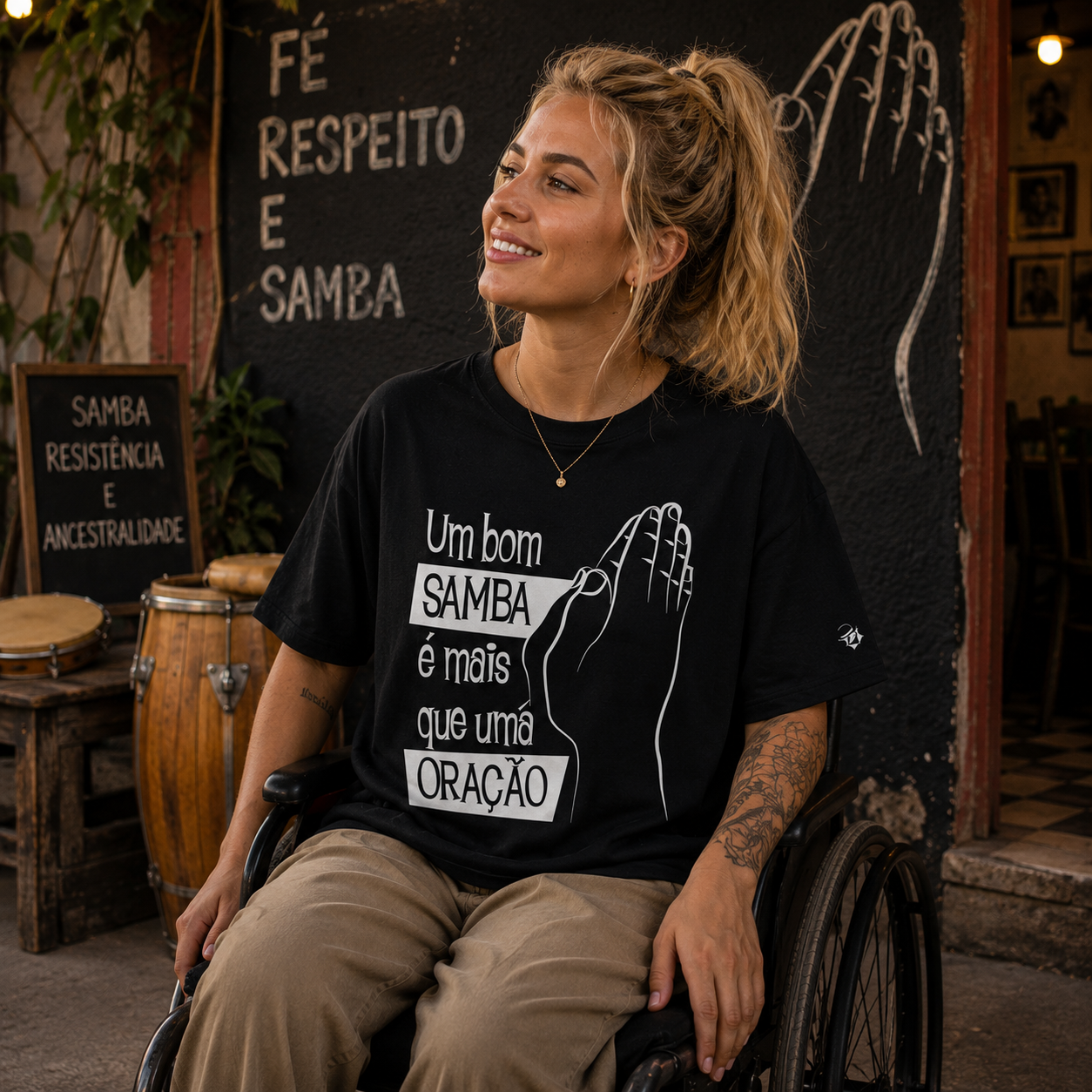 Camiseta Oversized  Samba Mais Que Oração
