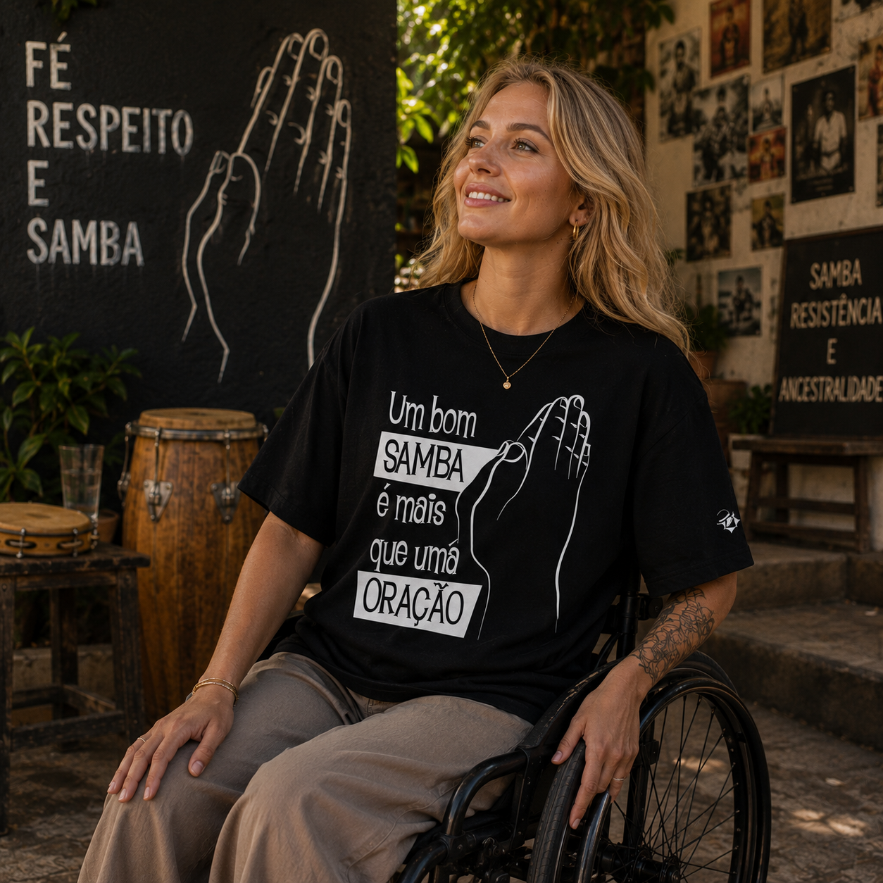 Camiseta Oversized  Samba Mais Que Oração