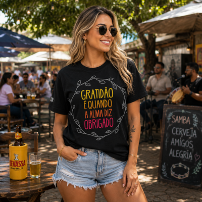 Camiseta Básica Gratidão é Quando a Alma Diz Obrigado!